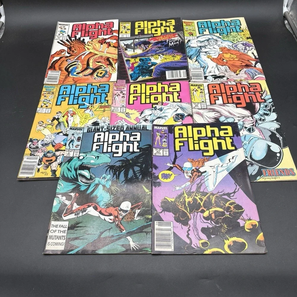 Lot of 8 Alpha Flight Comics 1980s 1990s Marvel Giant-Sized Annual